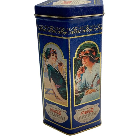Vintage 1993 Coca-Cola Decorative Tin With 1920s Style Coca-Cola Ads - Picture 4 of 7